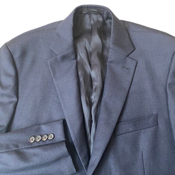 Lauren Ralph Lauren Mens Herringbone Wool Blazer Sport Coat Jacket Size 42L Navy